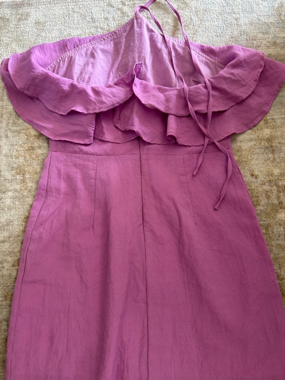 Purple Ruffle Strap Dress - Picture 3 of 3